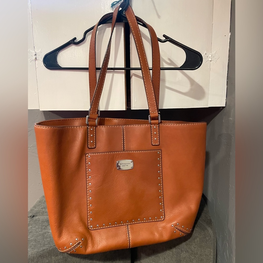 Michael Kors Camel Brown Leather Shoulder Tote Gem